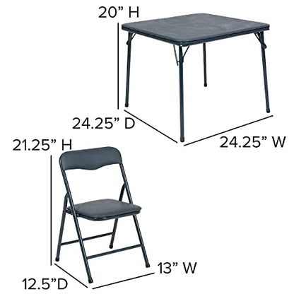 Flash Furniture Mindy Kids Navy 5 Piece Folding Table and Chair Set | Daycare and Classroom, Children's Activity Table, Portable - color: Navy, size: 5 Piece Set