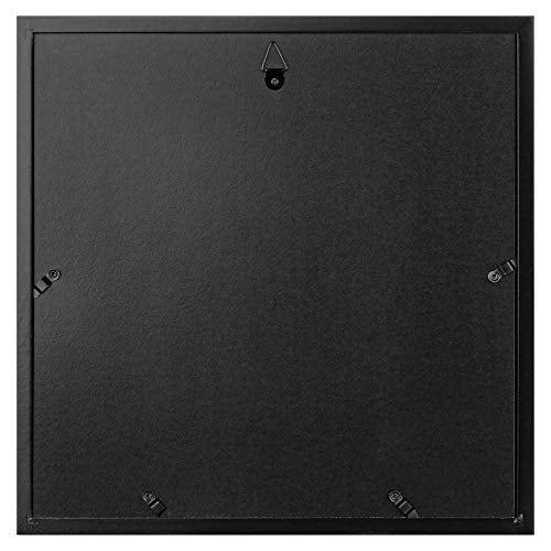 Gallery Perfect 12-Piece Black Photo Frame Set with Hanging Template - 12x12 Picture Frame Matted to 8x8 - Gallery Wall Kit - color: Black