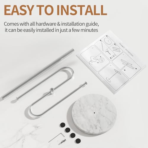 STWWO Hand Towel Holder for Bathroom Countertop with Marble Base | S-Shape Towel Stand Holds 2 Towels, Rust-Proof Stainless Steel Towel Rack for Kitchen, Brushed Nicke - color: Brushed Nickel