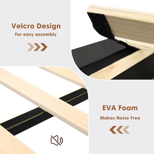 Garvee Full Size Bed Frame with Storage, Velvet Upholstered Platform Bed Frame with Crystal Tufted Headboard, Charging Station, 2 Drawers, No Box Spring Needed, Noise-Free,for Bedroom, Dark Gray | Velvet Upholstered Platform Bed Frame with Crystal Tufted