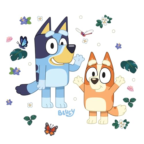 RoomMates Bluey and Bingo Character Blue Peel and Stick Wall Decals, RMDM5560 - style: Bluey & Bingo