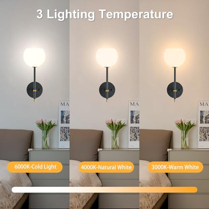 Black Gold Battery Operated Wall Sconces Set of 2, Rechargeable Wireless Wall Lights with Milky White Frosted Glass, 12 RGB and 3CCT Dimmable, Wall Lamps with Remote for Bedroom Living Room Hallway - color: Black Gold