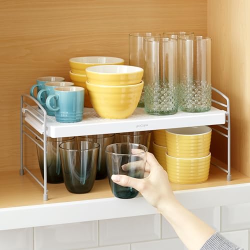 YouCopia Adjustable-Height UpSpace Shelf, Shelf Riser for Vertical Kitchen Cabinet and Pantry Organization, 9.0” D x 16.0” W x 7.7” H