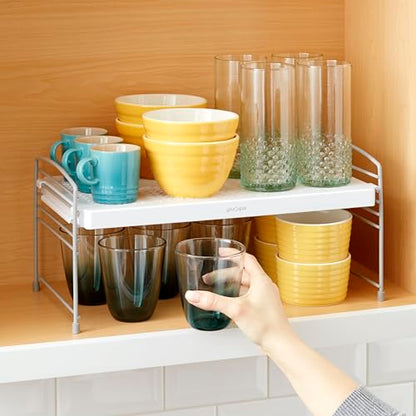 YouCopia Adjustable-Height UpSpace Shelf, Shelf Riser for Vertical Kitchen Cabinet and Pantry Organization, 9.0” D x 16.0” W x 7.7” H