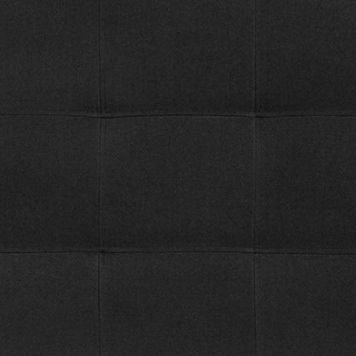 Emma + Oliver Black Full Quilted Tufted Headboard | Adjustable Bed Rail Slots, Fabric Upholstered - color: Black, size: Full