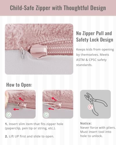 Blissful Diary Kids Couch, 2-in-1 Soft Kids Sofa, Kids Sofa Chair, Comfy Kids Furniture for Playroom, Reading & Play, Fuzzy Blush Pink - color: Fuzzy Blush Pink