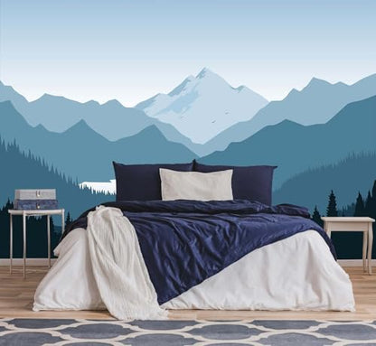 Jdayda Modern Mountain Wallpaper Natural Landscape Woodland Lake | 170"x120" Not Self-Adhesive Wall Mural for Bedroom Living Room - color: MURAL-0057, size: 170" x 120"