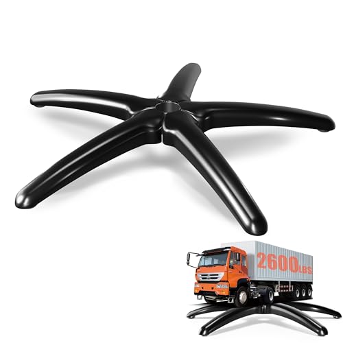 28'' (70 cm) Heavy-Duty Office Chair Base Replacement (2600 lbs), Reinforced Metal Base for Managerial & Executive Chairs, Universal Caster and Gas Cylinder Size, Black - color: Matte Black-Single Base
