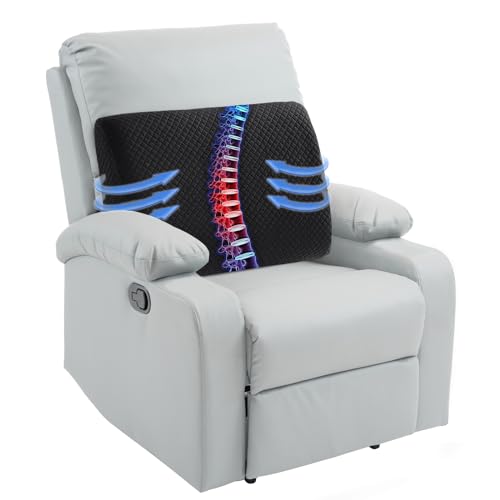 HOMBYS Lumbar Support Pillow for Recliner Chair, Memory Foam Back Support Cushion for Elderly,Extra Large Lumbar Support Pillow,Thick Backrest for Home Reading (Black, 20“x13.5"x5") - color: Black, size: 20“x13.5"x5"