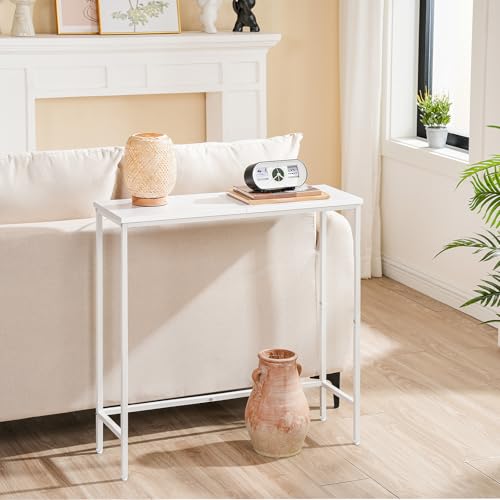 HOOBRO Narrow Console Table, 29.5" Small Entryway Table, Thin Sofa Table, Side Table, Display Table, for Hallway, Bedroom, Living Room, Foyer, White WW75XG01 - color: White