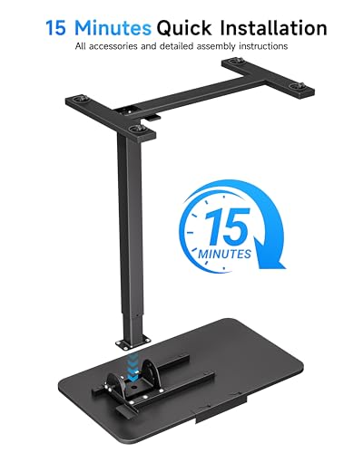 BIZUM Mobile Standing Desk Laptop Desk Pneumatic with Wheels 180° Tilt Top Hospital Bed Table Portable Rolling Cart Foldable Bedside Table for Hospital&Home Use, Black - color: Black