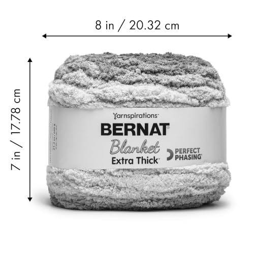 Bernat Blanket Extra Thick Perfect Phasing Chunky Yarn for Hand Knitting, Crocheting, Crafts & Amigurumi - 100% Polyester - #7 Jumbo - 21.2oz/600g - 65 Yards - Deep Navy - color: Deep Navy, size: 1 Pack, style: Extra Thick Perfect Phasing