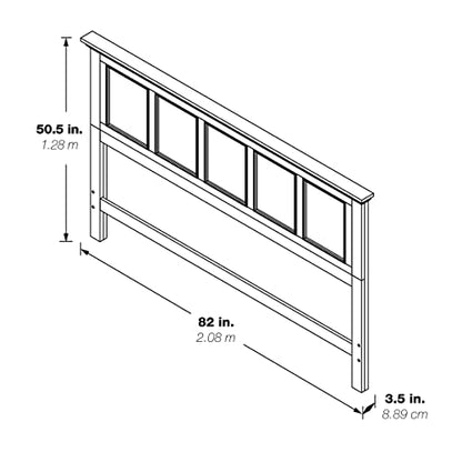 OSP Home Furnishings Farmhouse Basics King Headboard Only, Rustic White Finish - size: King
