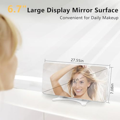 Digital Alarm Clock for Bedroom, Mirror LED Display Bedside Clock with Adjustable Brightness, Dual Alarm & Snooze for Heavy Sleepers, USB Powered Desk Clock for Nightstand, Home & Dorm