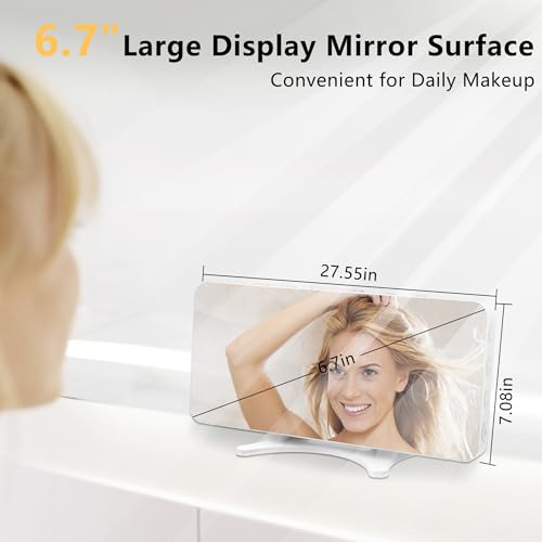 Digital Alarm Clock for Bedroom, Mirror LED Display Bedside Clock with Adjustable Brightness, Dual Alarm & Snooze for Heavy Sleepers, USB Powered Desk Clock for Nightstand, Home & Dorm