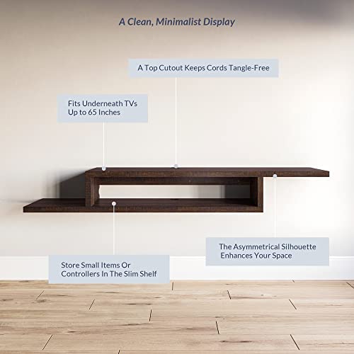 Floating Wall-Mounted TV Console by Belleze - color: Espresso, style: Motif