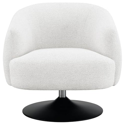 Coaster Home Furnishings - Dave - Boucle Fabric Upholstered Barrel Back Swivel Accent Chair with Pedestal Base, Tapered Off Armrests and 360-Degree Swivel - Living Room - Beige - 905739