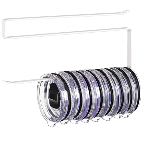 Tumbler Lid Organizer, Versatile Tumbler Lid Storage Holds 10 Lids, White | Space Saving Cup Lid Organizers Inside Cabinet Tumbler Lid Hook for Kitchen Organizer and Storage, Paper Towel Rack Hanger - color: White, size: 1 Pack