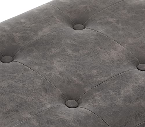 chairus PU Leather Upholstered Entryway Bench, 36 inch Bedroom Bench Seat with X-Shaped Wood Legs for Living Room, Foyer or Hallway - Gray - color: Pu, Grey