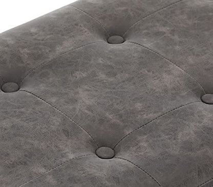 chairus PU Leather Upholstered Entryway Bench, 36 inch Bedroom Bench Seat with X-Shaped Wood Legs for Living Room, Foyer or Hallway - Gray - color: Pu, Grey