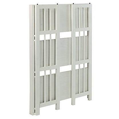 Casual Home 3-Shelf Folding Stackable Bookcase (27.5" Wide)-White - color: White, size: 3-Shelf Stackable