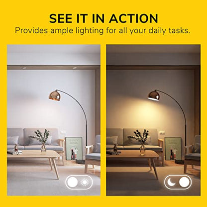 GETINLIGHT Inlight 66" Modern Black Metal Arc Floor Lamp with Inner Gold Metal Shade and Black Marble Base, Bulb Not Included, IN-0806-1-BK