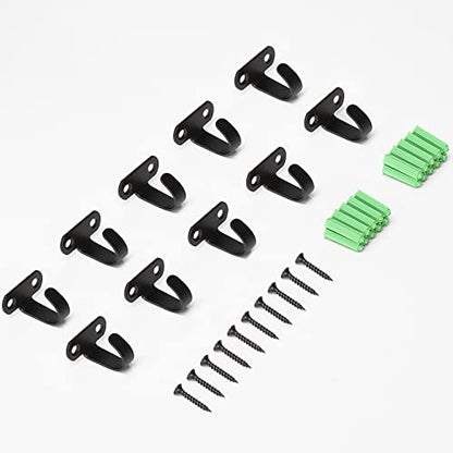NearMoon Stainless Steel Screw Mounted Ceiling Hooks, Under-Shelf Towel/Robe Clothes Hook Heavy Duty Coat Hanger for Bathroom Kitchen Cabinet Garage, 10 Pack (Matte Black) - color: Matte Black