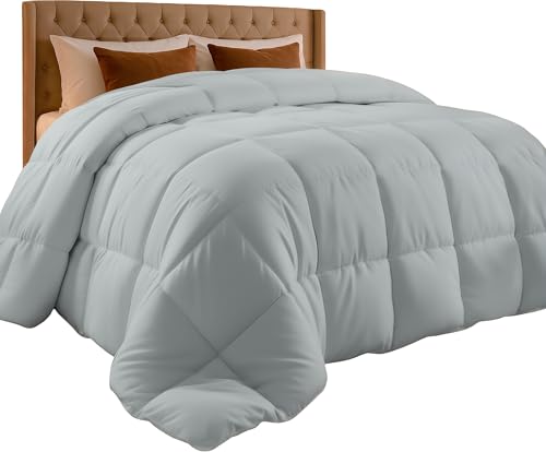 Utopia Bedding Twin Comforter, Duvet Insert, Light Grey, 64 x 88 Inches | Soft and Fluffy Down Alternative Bed Comforter, All Season, Breathable, Corner Tabs, Box Stitched, Durable, Machine Washable - color: Light Grey, size: Twin