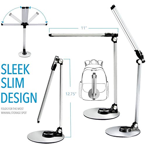 LED Desk Lamps for Home Office,Piano Lamp for Upright Piano,NULED Rotatable Aluminum Desk Lamp with USB Charging Port,Eye-Caring Reading Light/3 Lighting Modes/Brightness diammable Lamp,Silver - color: Silver
