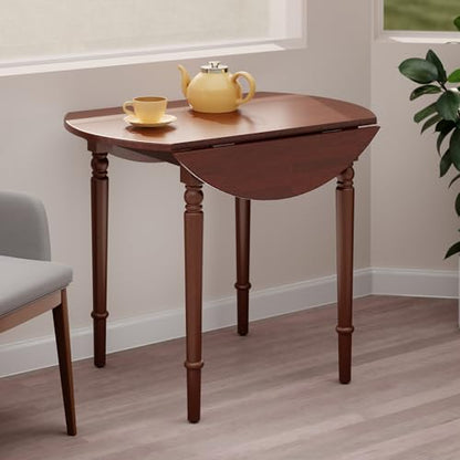 Winsome Sorella Round Double Drop Leaf Dining Table, Walnut - color: Walnut, size: Table