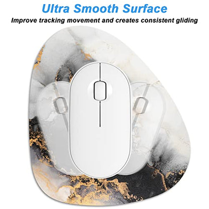 Rimilak Small Mouse Pad 6 x 7 Inch, Irregular Mini Mouse Pad with Non-Slip Rubber Base, Waterproof Compact Mouse Mat for Laptop Computer Wireless Mouse Keyboard Home Office Travel, Gray Marble - color: Gray Gradient Marble, size: 7L x 6W inches