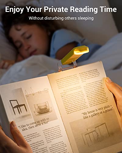 DEWENWILS USB Rechargeable Book Reading Light with Clip, LED Clip on Book Light for Reading at Night, Flexible Booklight for Kids, Warm White, Brightness Adjustable for Eye Protection (Green) - color: Green