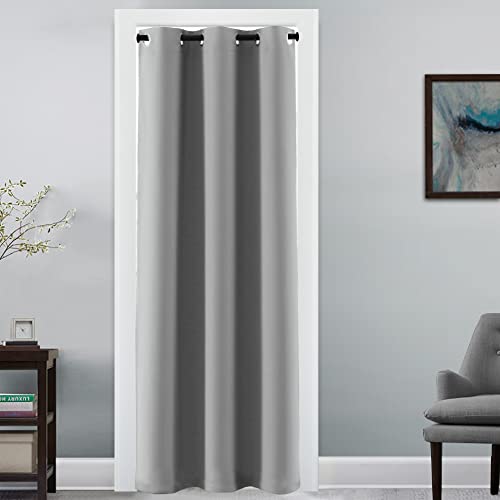 H.VERSAILTEX Doorway Curtain Blackout Closet Door Curtain Room Divider Window Treatment Curtain for Bedroom Thermal Insulated Privacy Drape Soundproof Grommet, 42 x 80 inches, 1 Panel, Dove Grey - color: Dove Gray, size: 42"W x 80"L (Pack of 1)
