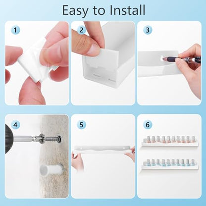 Nail Polish Wall Rack, 6-Shelf 15-Inch White Acrylic Nail Polish Shelves with Removable Ends – Multi-Purpose Shelf for Essential Oils, Cosmetics Storage and Display for Salons and Bathrooms - color: White