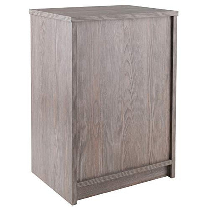 Contemporary Ergode Wood Rennick Accent Table - Rustic Charm, Side Table, Drawer, Cabinet, Mini-Bookshelf, Printer Stand, Ash Gray
