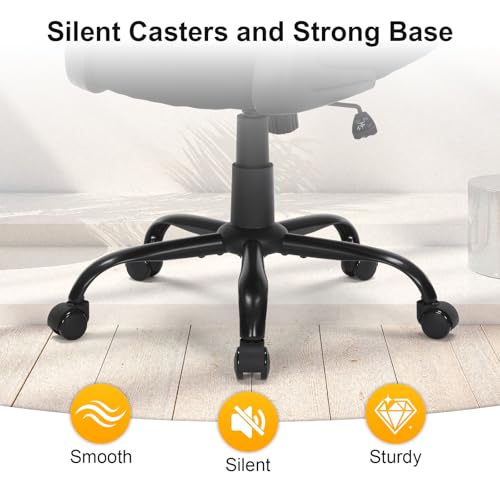 Ergonomic Mesh Office Chair with Adjustable Lumbar Support, Flip-Up Arms & Rolling Swivel Base, Breathable Computer Desk Chair for Home Office, Study & Remote Work, Black