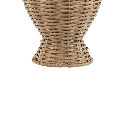 JONATHAN Y 20.5" Wicker Table Lamp, Natural with Beige Shade, Set of 2 | Margie Bohemian Rustic Farmhouse Coastal Urn Rattan Metal, Pull Chain Switch, Linen, LED Bulbs Included - color: Natural
