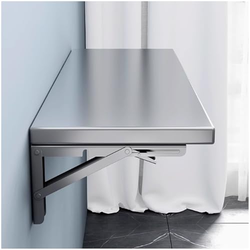 Wall Mounted Folding Table,304 Stainless Steel Wall Folding Desk,Floating Table for wall,Laundry Room Folding Table,Home Bars and Dining Establishments(100x50cm /39.4"x19.7")