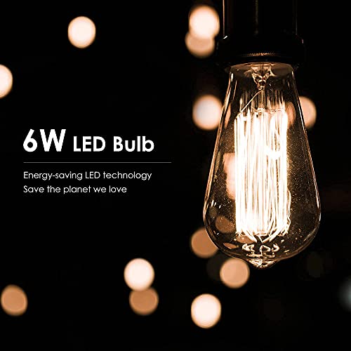 Standing Lamp with Glass Shade, Modern Industrial Floor Lamp with Foot Switch, Bright 6W LED for Living Room and Bedroom - color: Black