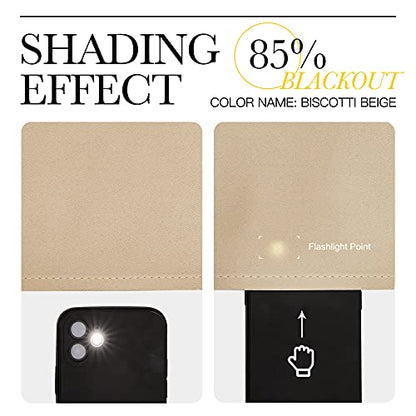NICETOWN Room Darkening Draperies Window Curtain Panels, Thermal Insulated Grommet Room Darkening Curtains for Bedroom (Biscotti Beige, 2 Panels, W42 x L48 -inch) - color: Biscotti Beige, size: 42"W x 48"L (Pack of 2)