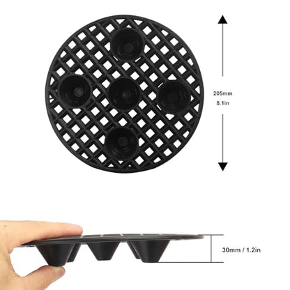 30 Pack Plant Pot Elevators 7.87 Inch Plastic Plant Risers, Plant Level Pot Elevator for Indoor & Outdoor Planters, Black