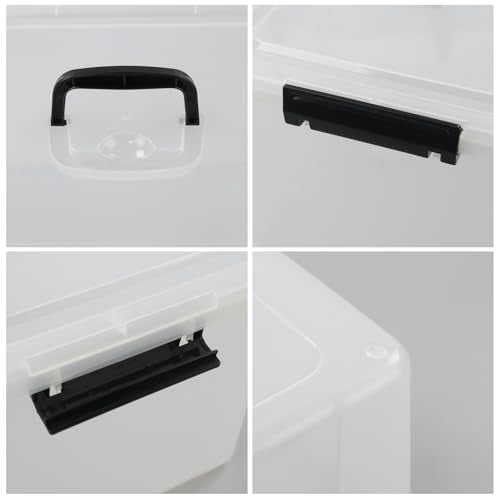 4-Pack 17.5 Quart Clear Storage Box, Plastic Storage Bins with Lids | Stackable Plastic Storage Boxes, Clear Organizer Totes for Closet, Pantry, Garage, Durable Latching Lids - size: 17.5 quart