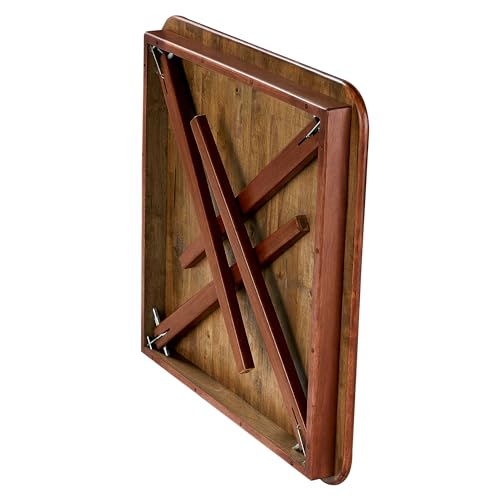 Stakmore Classic Straight Edge Square Wood Folding Table, 32x32, Fruitwood | Foldable Card Table, Wooden Tabletop Furniture for Cards, Board Games, Dining, and Extra Seating - color: Fruitwood