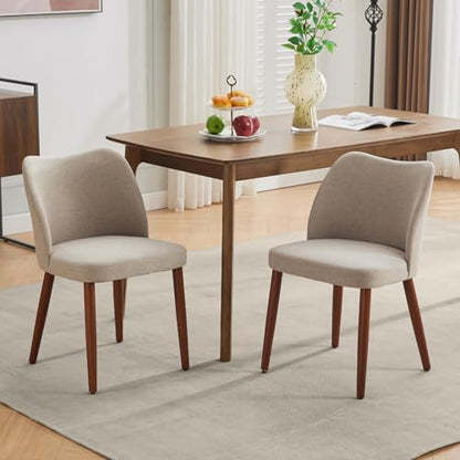 GarveeHome Dining Chairs Set of 4, Modern Hollow Back Dining Room Chair | Upholstered Kitchen Chairs with Adjustable Foot Pads, Wooden Dinner Chair for Kitchen Dining Room - color: Camel