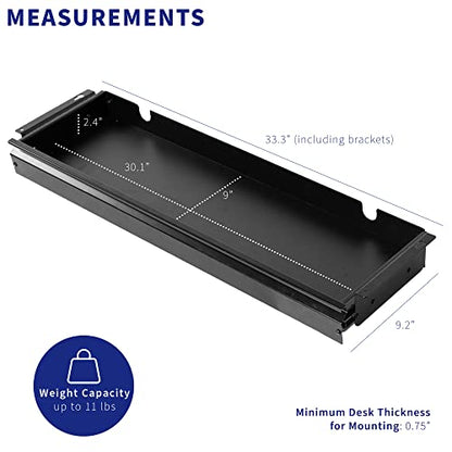 VIVO Large 33 inch Under Desk Slide Out Storage Drawer Organizer, Black, DESK-DR33-B - color: Black