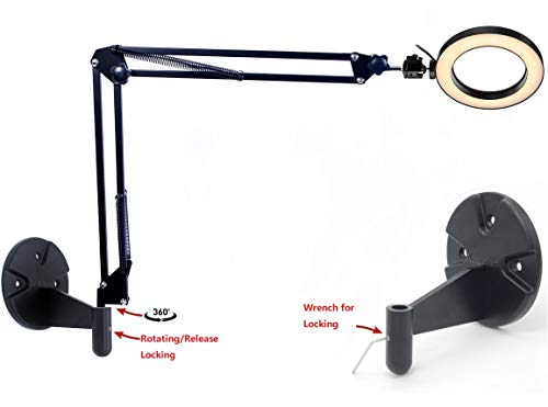 Wall Mount Light, 6'' USB Ring Light with Wall Swivel Mount for YouTube Task Craft Architect Drafting Repair Makeup- Acetaken