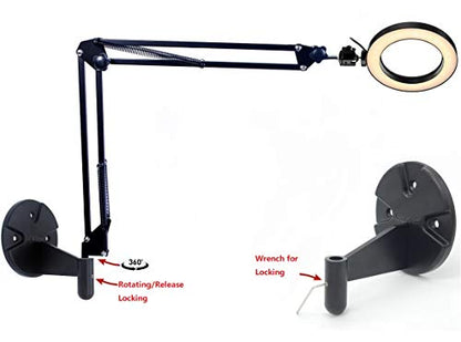 Wall Mount Light, 6'' USB Ring Light with Wall Swivel Mount for YouTube Task Craft Architect Drafting Repair Makeup- Acetaken