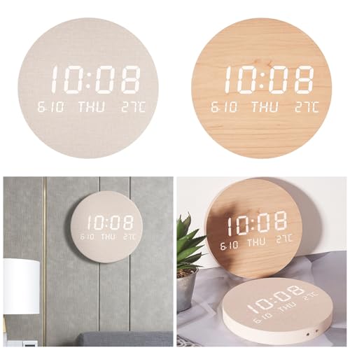 Bottone Minimalists LED Clock Table Wall with Temperature Display, Table Alarm for Workspaces and Bedrooms Digital LED Display