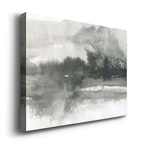 Renditions Gallery Canvas Nature Wall Art Modern Paintings & Prints Decorations Vintage Misty Horror Forest Black & White Wall Hanging Artwork for Bedroom Home Office Kitchen - 8"x12" LT10 - color: Black Points, size: 12"L x 8"W