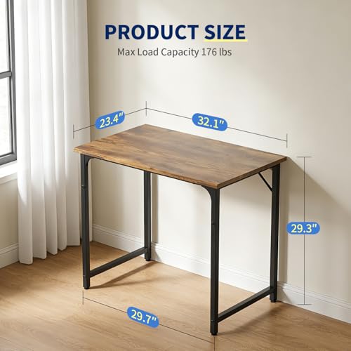 BestOffice Computer Desk,Home Office Desk, Modern Simple Style for Home Office Study Writing (Brown, 32 Inch) - color: Brown, size: 32 Inch
